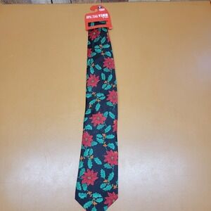 Specialties by MMG Christmas Poinsettia Holly Tie Polyester